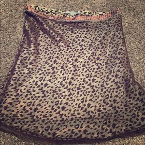 Alexia admor leopard skirt with pink sequin trim